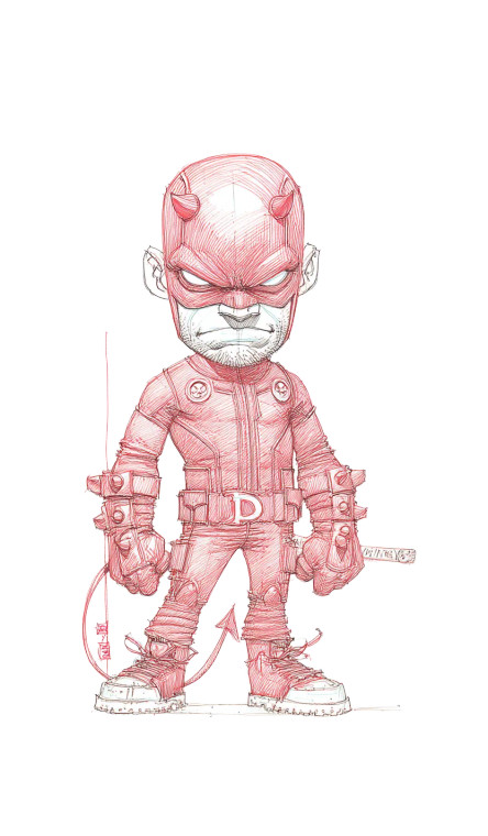 Daredevil Sketch Vinyl Car Decal Sticker – Waterproof & UV-Resistant 8"
