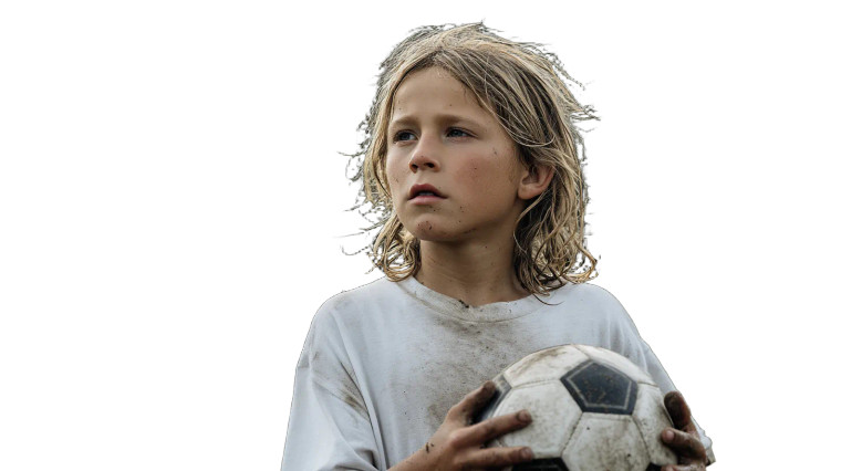 Muddy Soccer Boy Vinyl Car Decal Sticker – Waterproof & UV-Resistant 8"