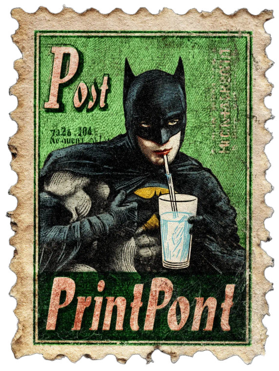 Vintage Batman Stamp Vinyl Car Decal Sticker – Waterproof & UV-Resistant 8"