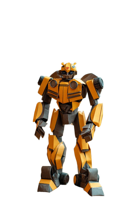 Origami Bumblebee Robot Vinyl Car Decal Sticker – Waterproof & UV-Resistant 8"