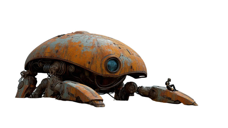 Ancient Mysterious Robot Vinyl Car Decal Sticker – Waterproof & UV-Resistant 8"