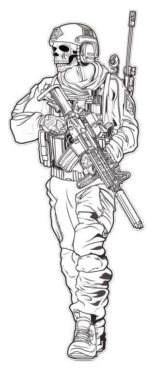 Zombie Soldier Sticker Vinyl Car Decal Sticker – Waterproof & UV-Resistant 8"