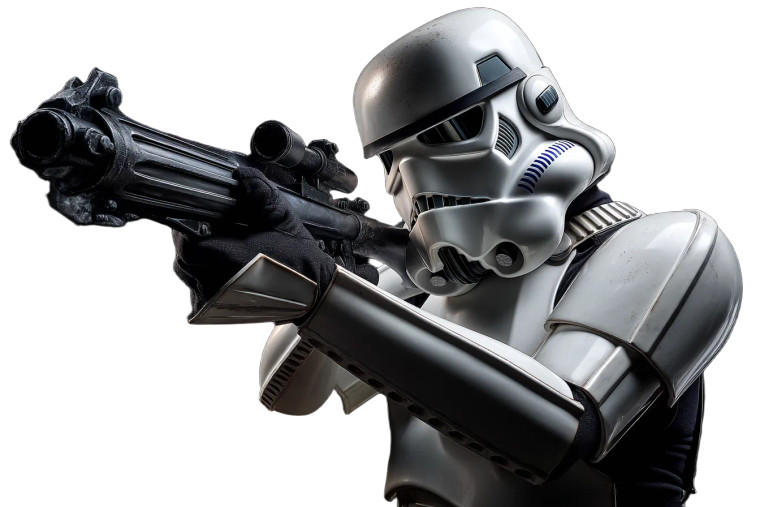 Stormtrooper Shooting Vinyl Car Decal Sticker – Waterproof & UV-Resistant 8"