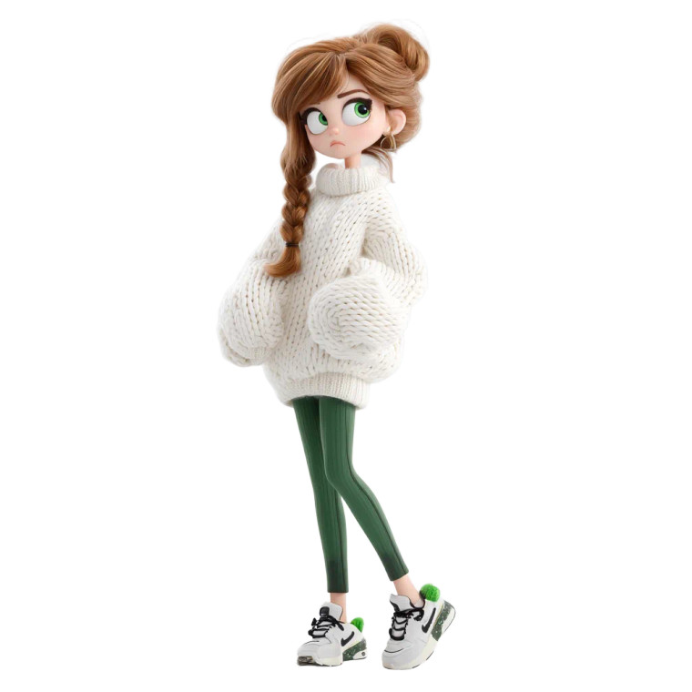 Green-Eyed Disney Girl Vinyl Car Decal Sticker – Waterproof & UV-Resistant 8"