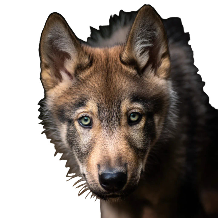 Wolf Pup Portrait Vinyl Car Decal Sticker – Waterproof & UV-Resistant 8"