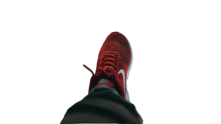 Red Nike Shoe Vinyl Car Decal Sticker – Waterproof & UV-Resistant 8"