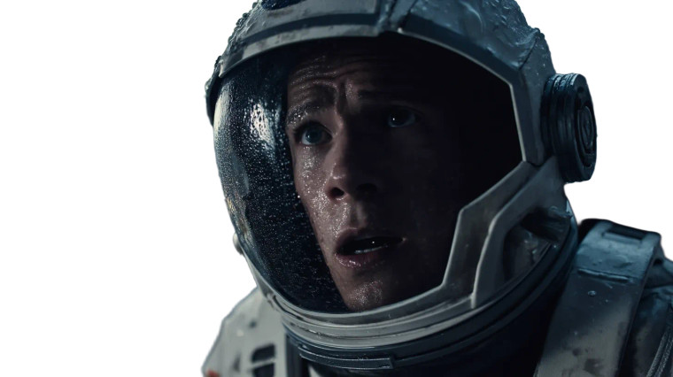 Surprised Astronaut In Rain Vinyl Car Decal Sticker – Waterproof & UV-Resistant 8"