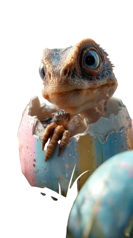 Hatching Easter Dinosaur Vinyl Car Decal Sticker – Waterproof & UV-Resistant 8"