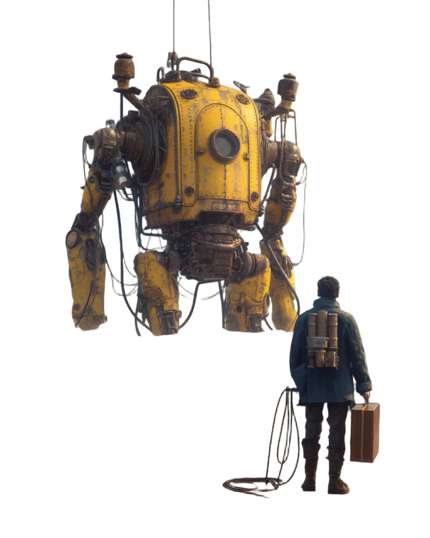 Giant Steampunk Mech V2 Vinyl Car Decal Sticker – Waterproof & UV-Resistant 8"