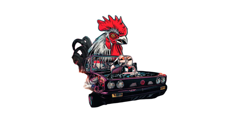 Punk Rock Rooster Vinyl Car Decal Sticker – Waterproof & UV-Resistant 8"