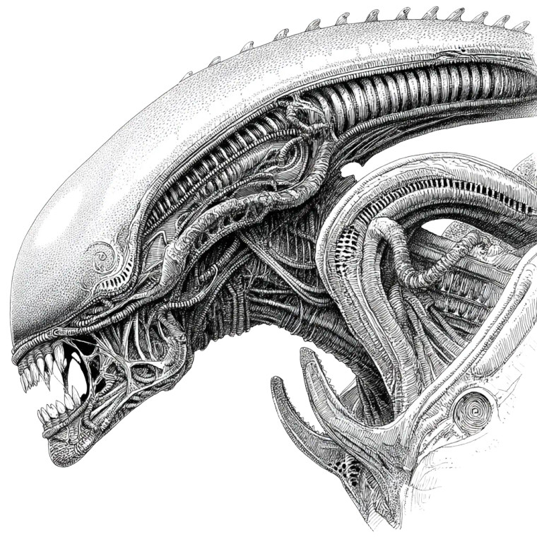 Seahorse Xenomorph Vinyl Car Decal Sticker – Waterproof & UV-Resistant 8"