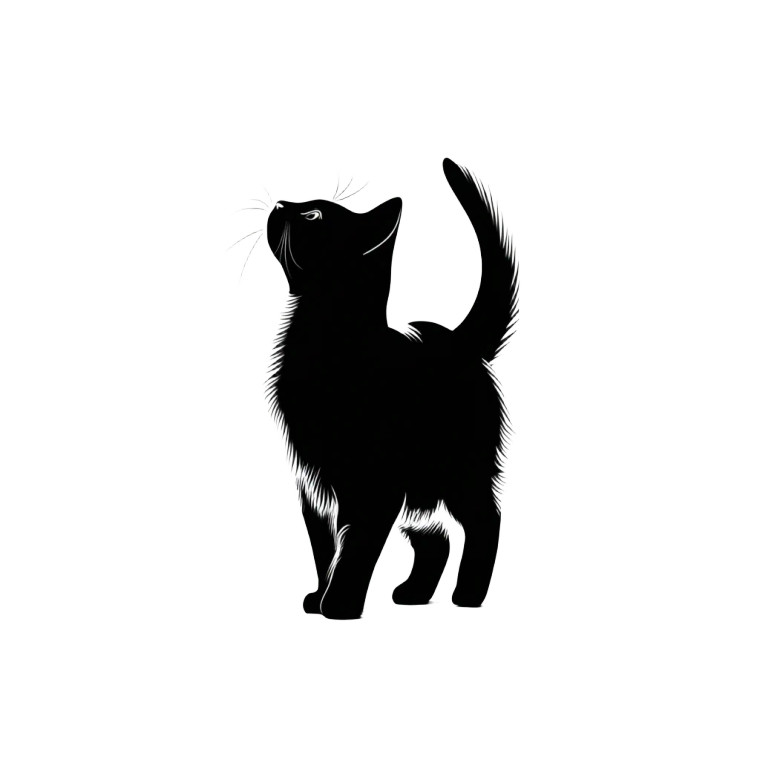Dramatic Cat Silhouette Vinyl Car Decal Sticker – Waterproof & UV-Resistant 8"