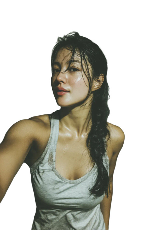 Gym Selfie Asian Vinyl Car Decal Sticker – Waterproof & UV-Resistant 8"