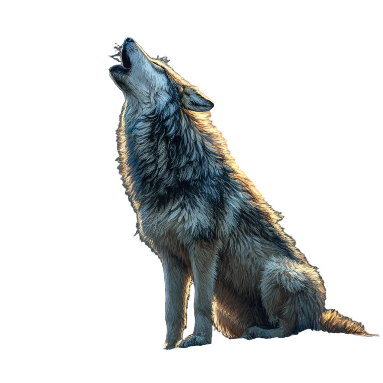 Wolf Howls Moon Vinyl Car Decal Sticker – Waterproof & UV-Resistant 8"