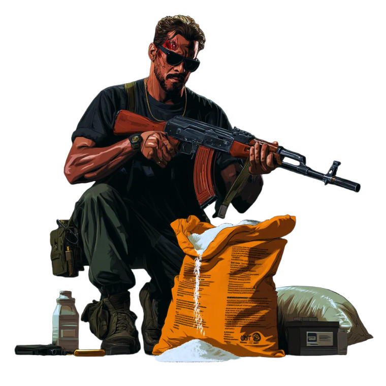 Flour Bag Gunman Vinyl Car Decal Sticker – Waterproof & UV-Resistant 8"