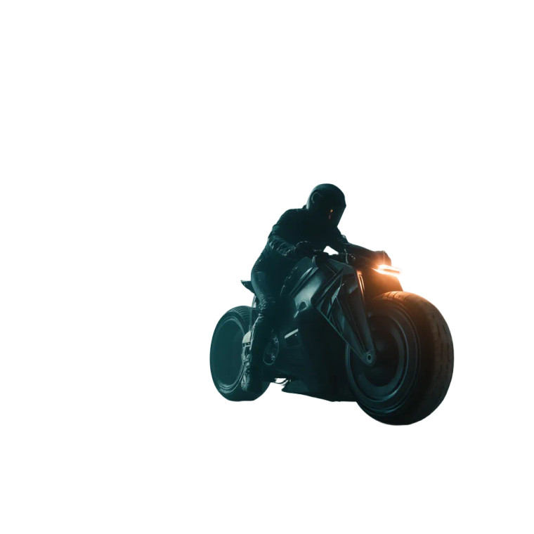 Futurist Biker Vinyl Car Decal Sticker – Waterproof & UV-Resistant 8"