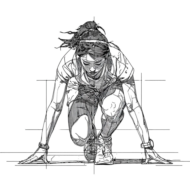 Female Athlete Start Vinyl Car Decal Sticker – Waterproof & UV-Resistant 8"