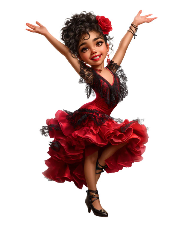 Flamenco Dancing Girl Vinyl Car Decal Sticker – Waterproof & UV-Resistant 8"