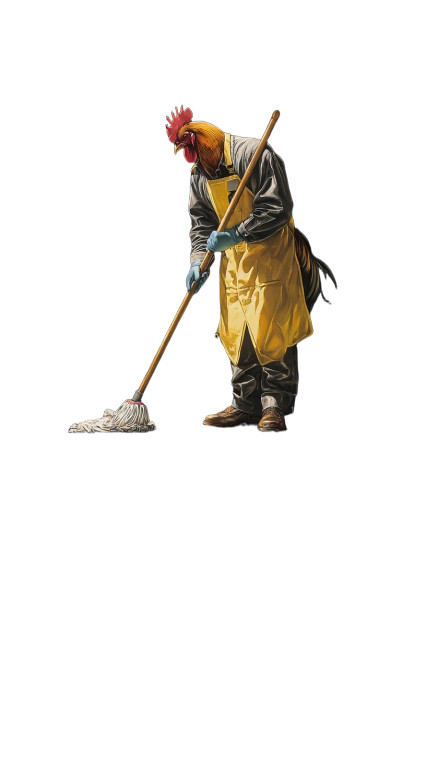 Janitor Rooster Vinyl Car Decal Sticker – Waterproof & UV-Resistant 8"