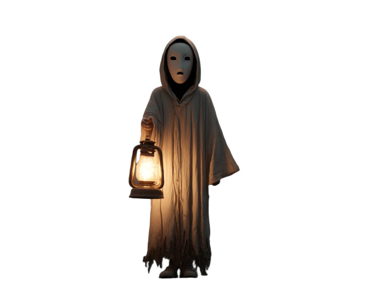 Ghostly Lantern Holder Vinyl Car Decal Sticker – Waterproof & UV-Resistant 8"