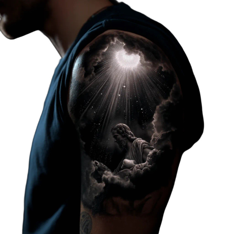 Divine Tattoo Design Vinyl Car Decal Sticker – Waterproof & UV-Resistant 8"
