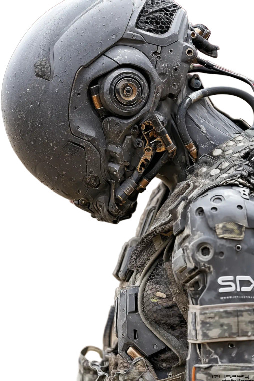 Futuristic Robot Soldier Vinyl Car Decal Sticker – Waterproof & UV-Resistant 8"