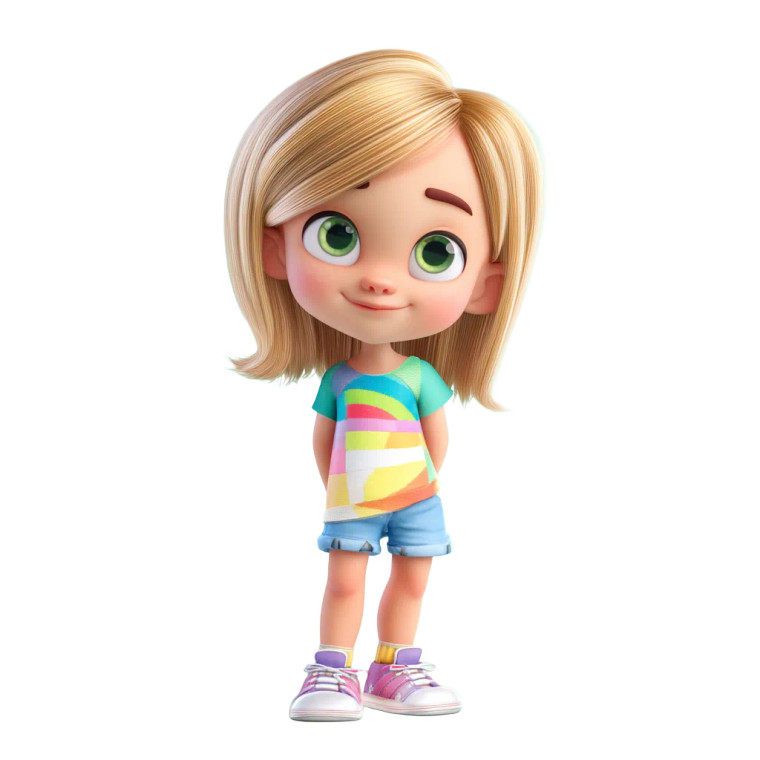 Playful Blond Girl Vinyl Car Decal Sticker – Waterproof & UV-Resistant 8"