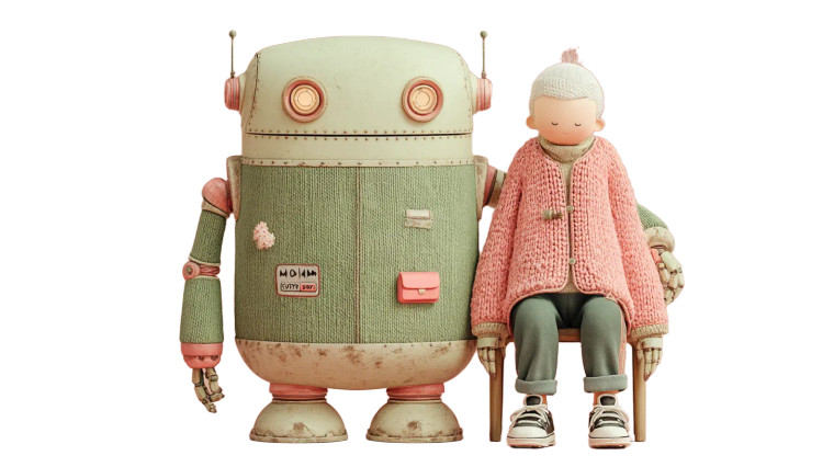 Cute Robot Helper Vinyl Car Decal Sticker – Waterproof & UV-Resistant 8"