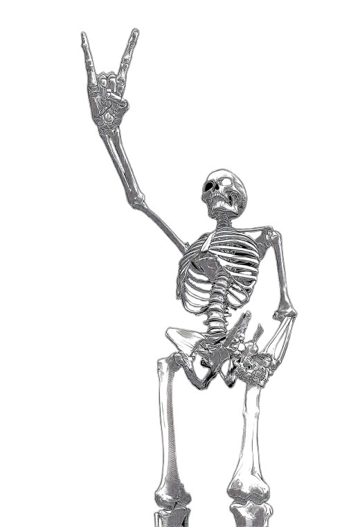 Rocking Skeleton Comic Vinyl Car Decal Sticker – Waterproof & UV-Resistant 8"