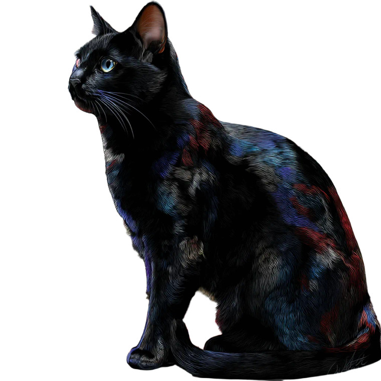 Cybernetic Cat Vinyl Car Decal Sticker – Waterproof & UV-Resistant 8"