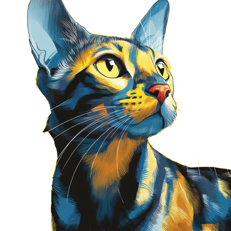 Pop Art Cat Vinyl Car Decal Sticker – Waterproof & UV-Resistant 8"