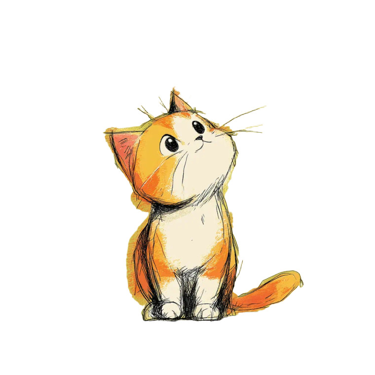 Cute Cat V14 Vinyl Car Decal Sticker – Waterproof & UV-Resistant 8"