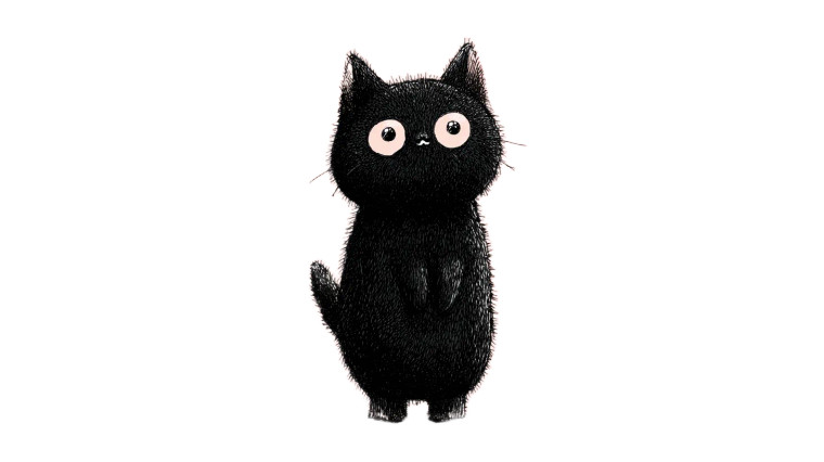 Kawaii Black Cat V3 Vinyl Car Decal Sticker – Waterproof & UV-Resistant 8"
