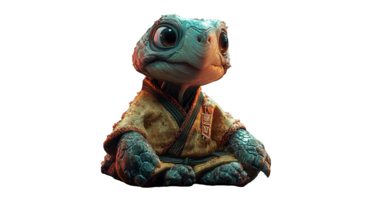 Meditative Turtle Cub Vinyl Car Decal Sticker – Waterproof & UV-Resistant 8"