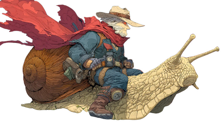 Space Cowboy Snail Vinyl Car Decal Sticker – Waterproof & UV-Resistant 8"