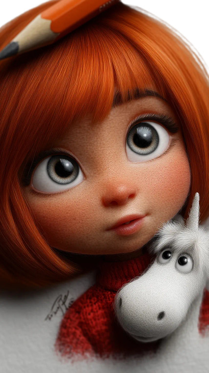 Girl With Unicorn Vinyl Car Decal Sticker – Waterproof & UV-Resistant 8"