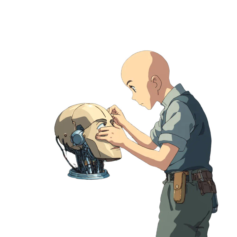 Bald Toy Maker Vinyl Car Decal Sticker – Waterproof & UV-Resistant 8"