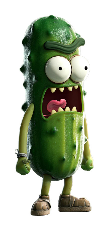Cartoon Pickle Character Vinyl Car Decal Sticker – Waterproof & UV-Resistant 8"