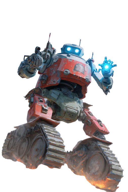 Tank Robot Champion Vinyl Car Decal Sticker – Waterproof & UV-Resistant 8"