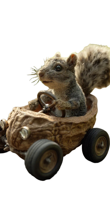 Squirrel In Walnut Car Vinyl Car Decal Sticker – Waterproof & UV-Resistant 8"