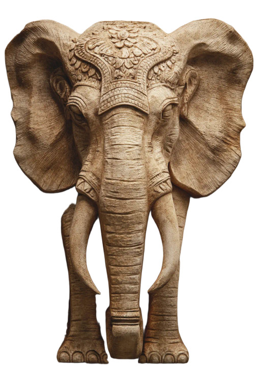 Ethnic Elephant Bas-Relief Vinyl Car Decal Sticker – Waterproof & UV-Resistant 8"