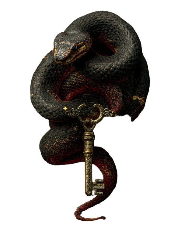Mystical Serpent Key Vinyl Car Decal Sticker – Waterproof & UV-Resistant 8"