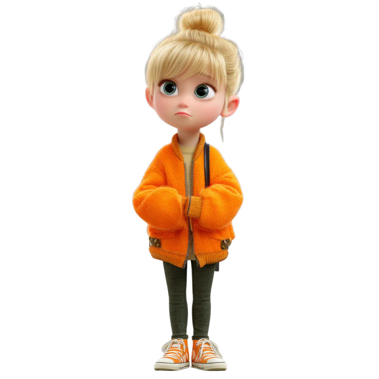 Pixar Blonde Girl Vinyl Car Decal Sticker – Waterproof & UV-Resistant 8"