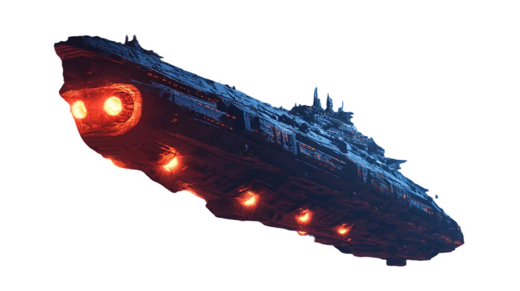 Alien Spacecraft Battleship Vinyl Car Decal Sticker – Waterproof & UV-Resistant 8"