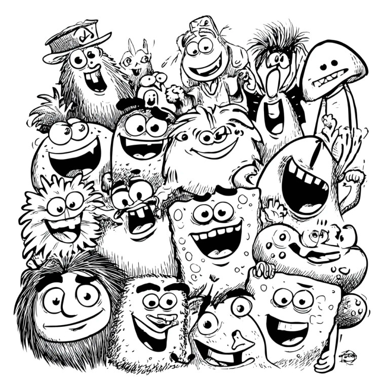 Playful Cartoon Characters V2 Vinyl Car Decal Sticker – Waterproof & UV-Resistant 8"