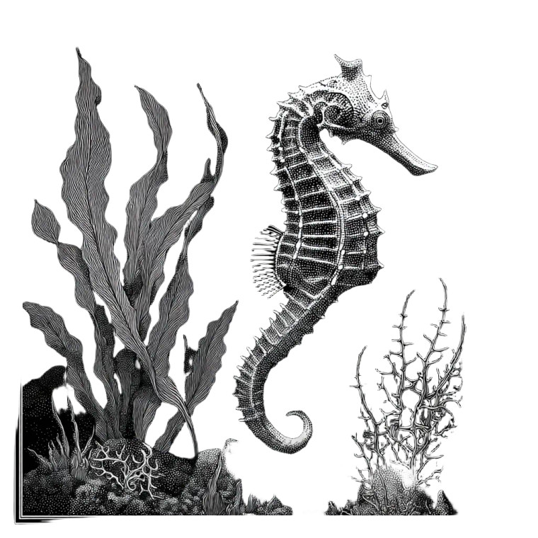 Seahorse Vector Art Vinyl Car Decal Sticker – Waterproof & UV-Resistant 8"