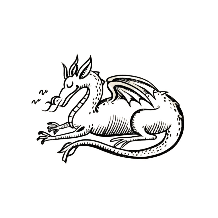 Sleeping Dragon Drawing Vinyl Car Decal Sticker – Waterproof & UV-Resistant 8"