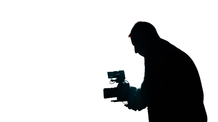 Filmmaker Silhouette Vinyl Car Decal Sticker – Waterproof & UV-Resistant 8"