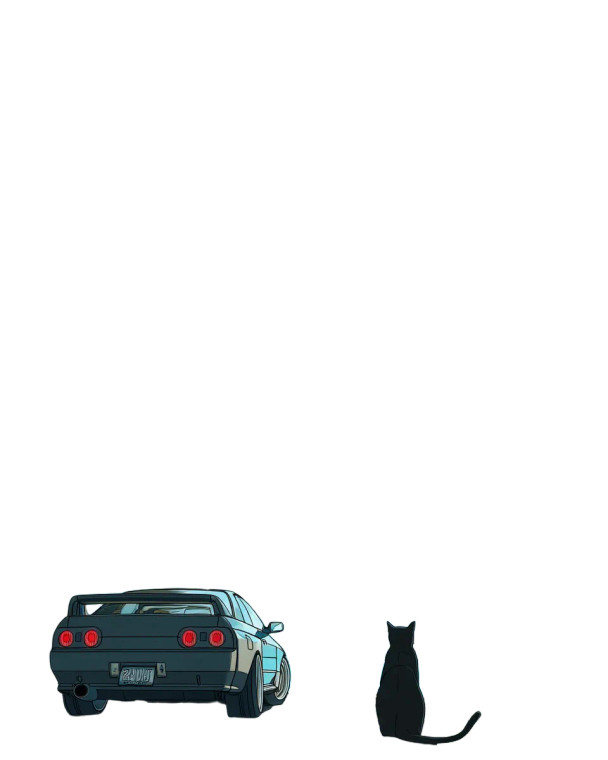 Anime Cat Silhouette Vinyl Car Decal Sticker – Waterproof & UV-Resistant 8"