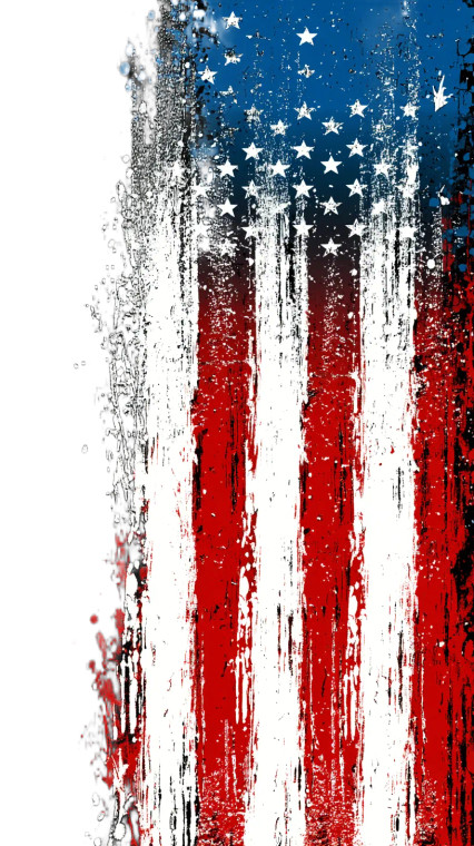 Stylized American Flag V2 Vinyl Car Decal Sticker – Waterproof & UV-Resistant 8"